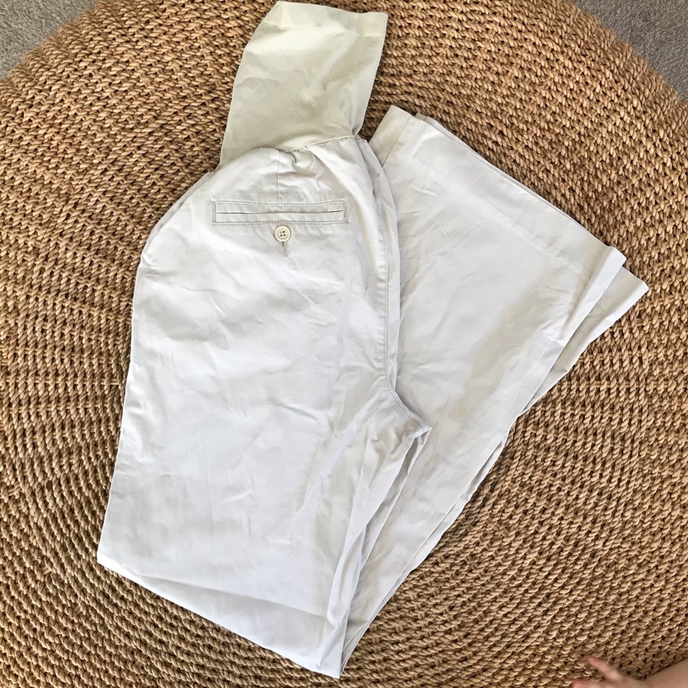 White maternity pants